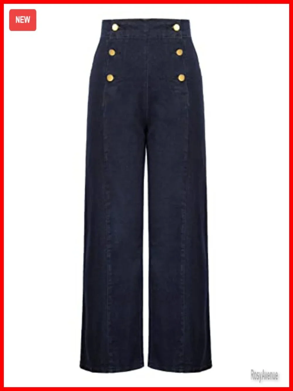 High Waisted Wide Leg Jeans with Pockets Stretchy Casual Denim Pants